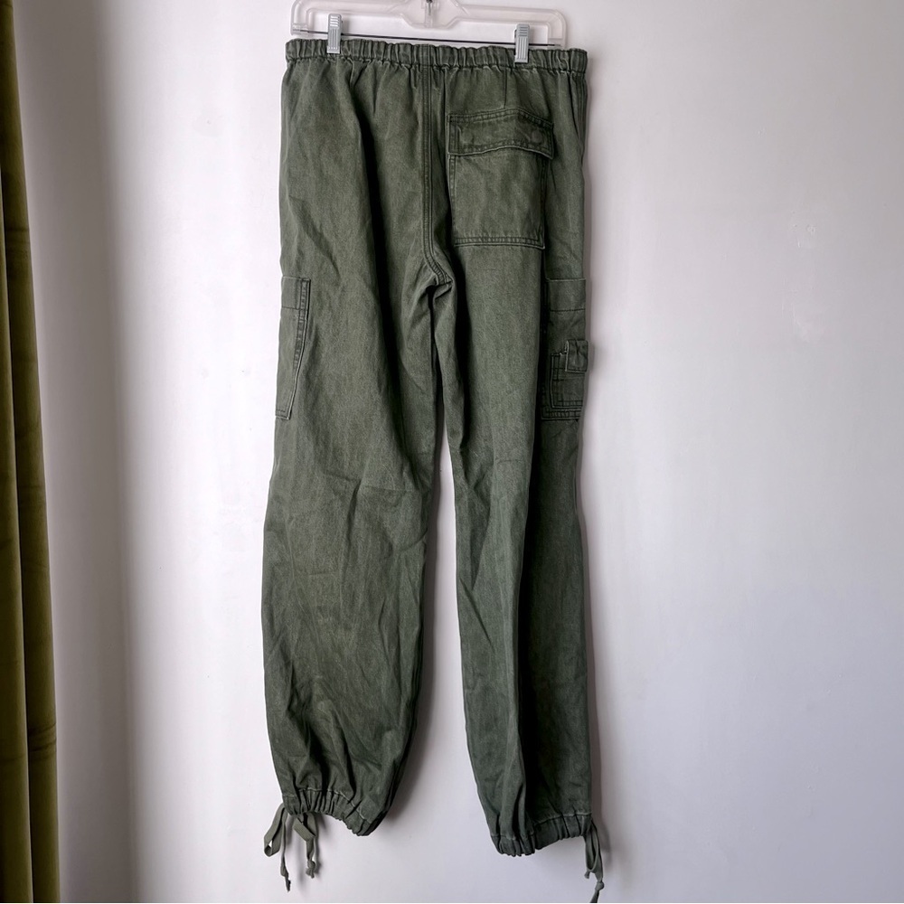 Princess Polly Olive Green Cargo Drawstring Waist Pants 4 - Picture 3 of 4